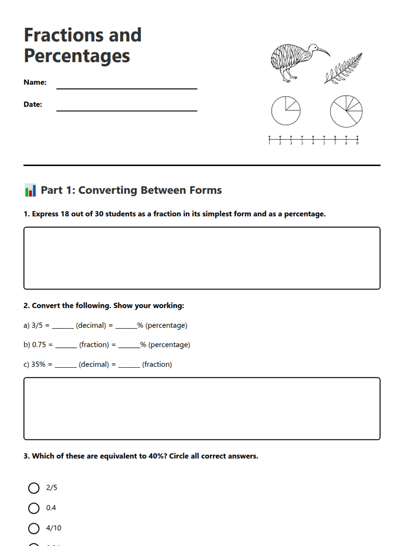 Fractions and Percentages