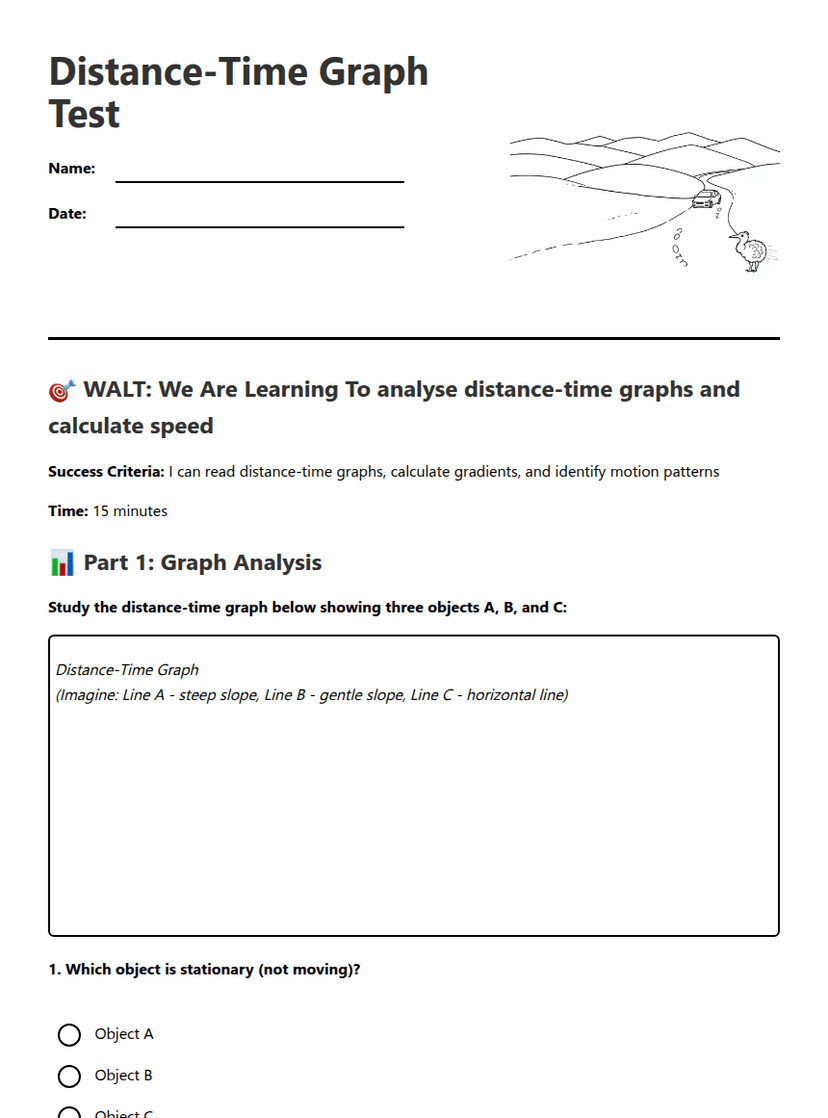Distance-Time Graph Test