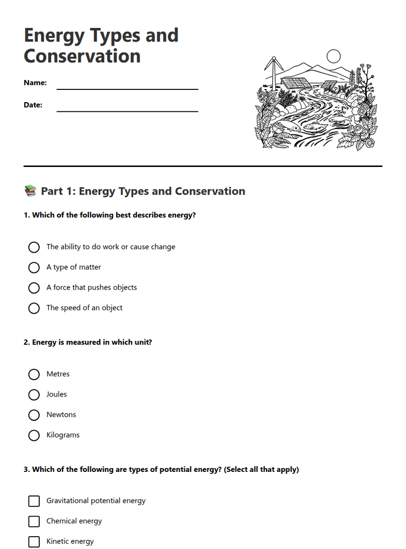 Energy Types and Conservation