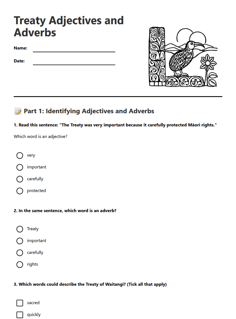 Treaty Adjectives and Adverbs