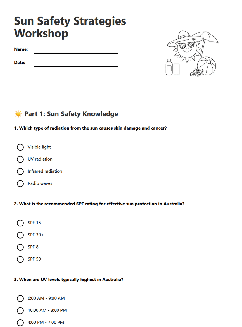 Sun Safety Strategies Workshop