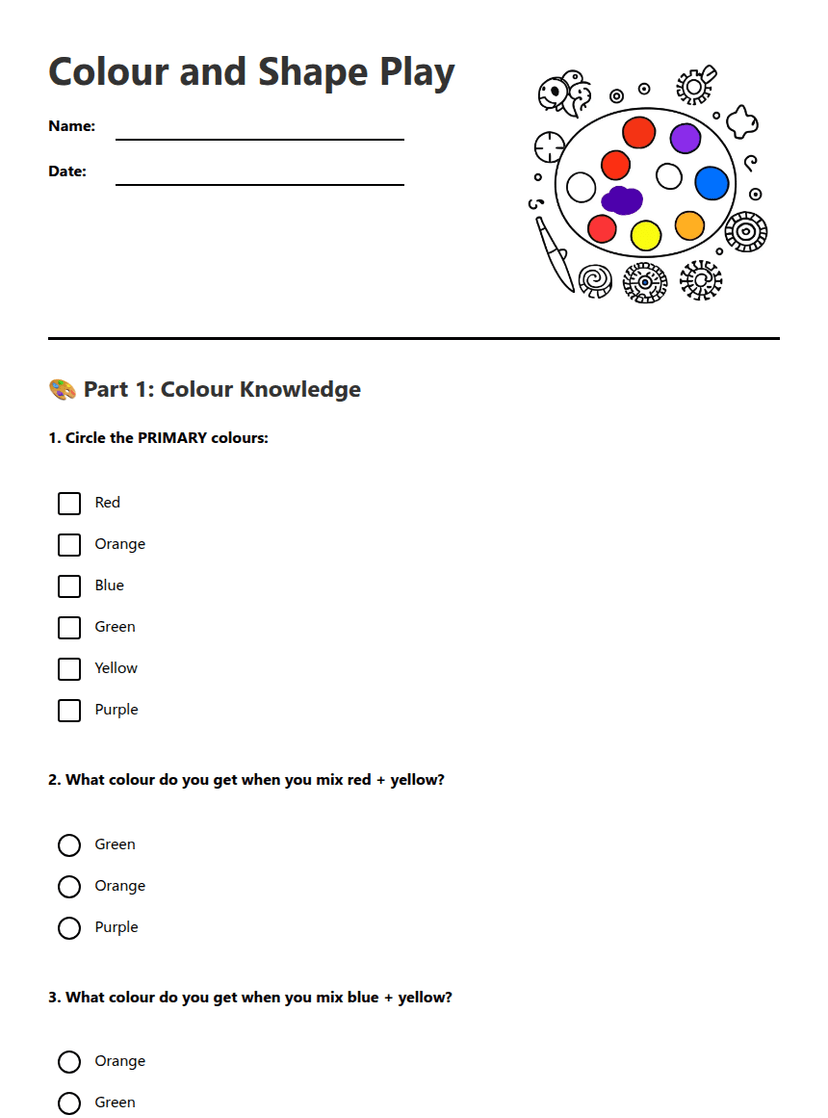 Colour and Shape Play