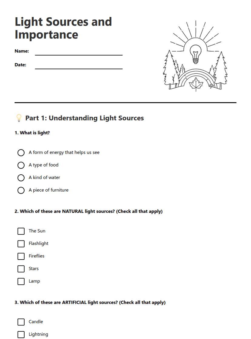 Light Sources and Importance