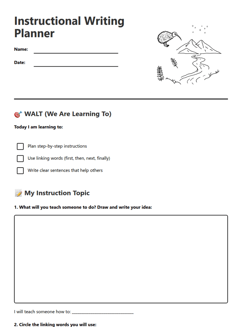 Instructional Writing Planner