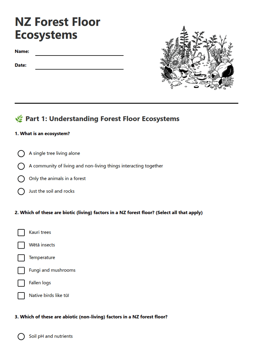 NZ Forest Floor Ecosystems