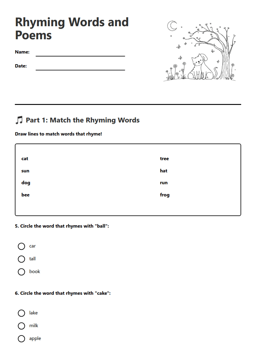 Rhyming Words and Poems