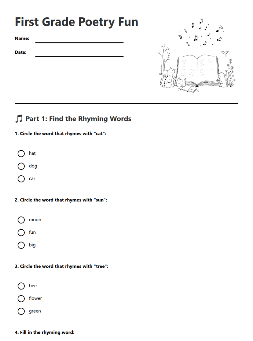 First Grade Poetry Fun