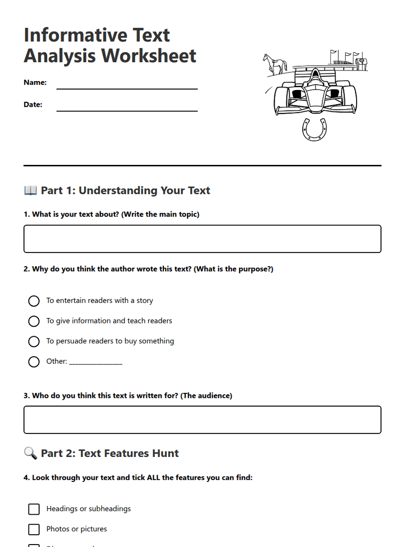 Informative Text Analysis Worksheet