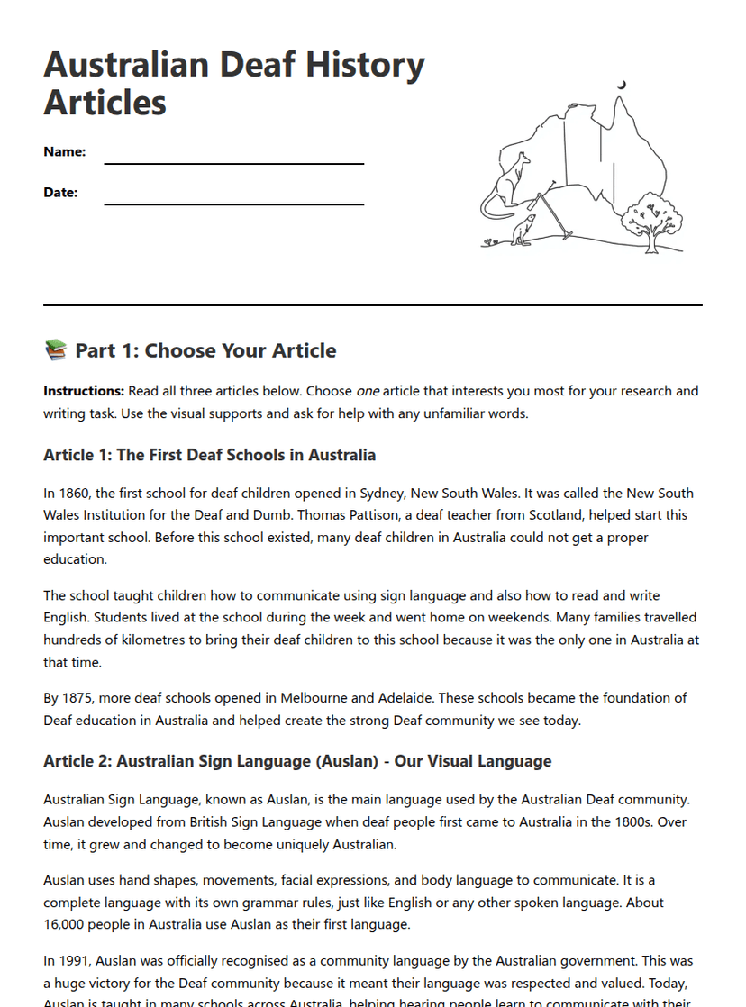 Australian Deaf History Articles