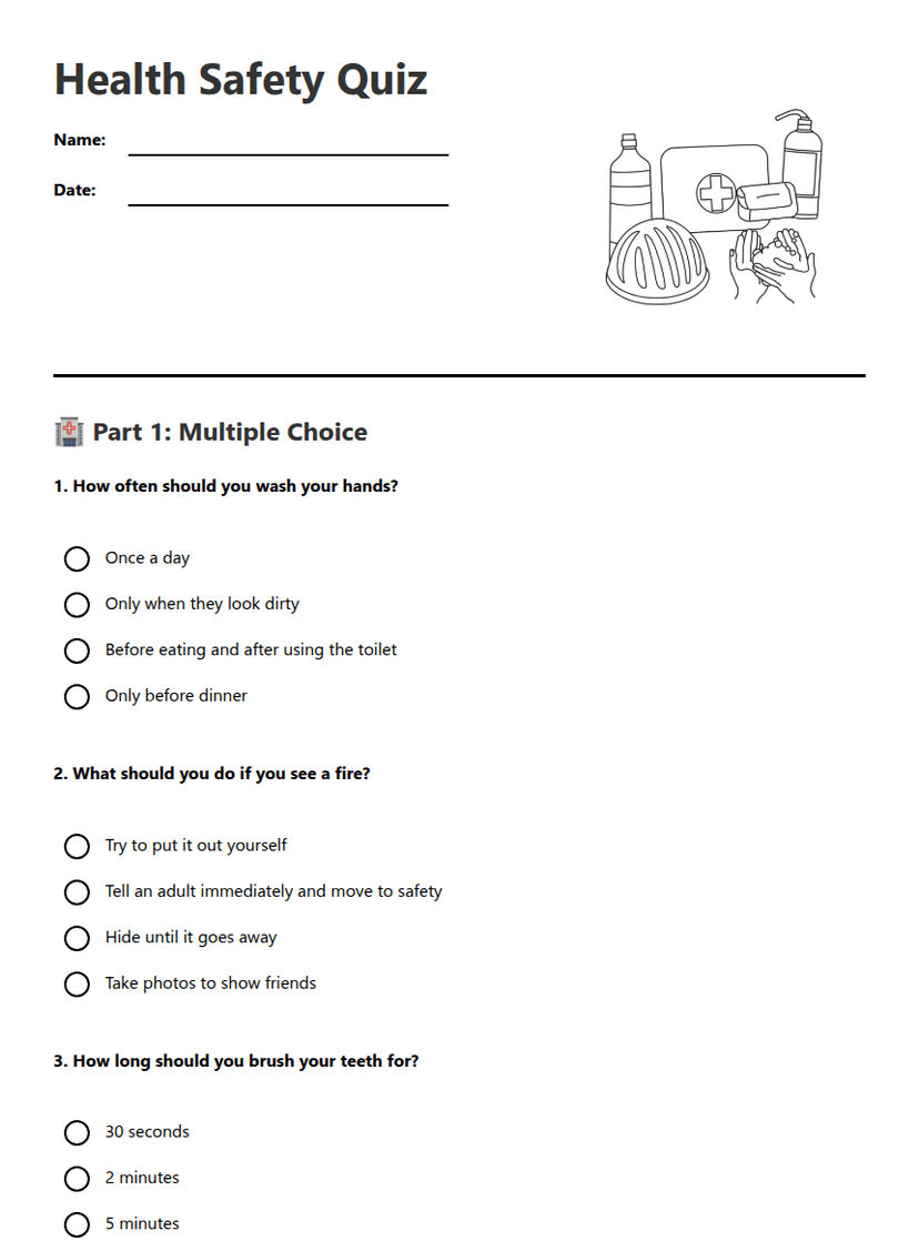 Health Safety Quiz