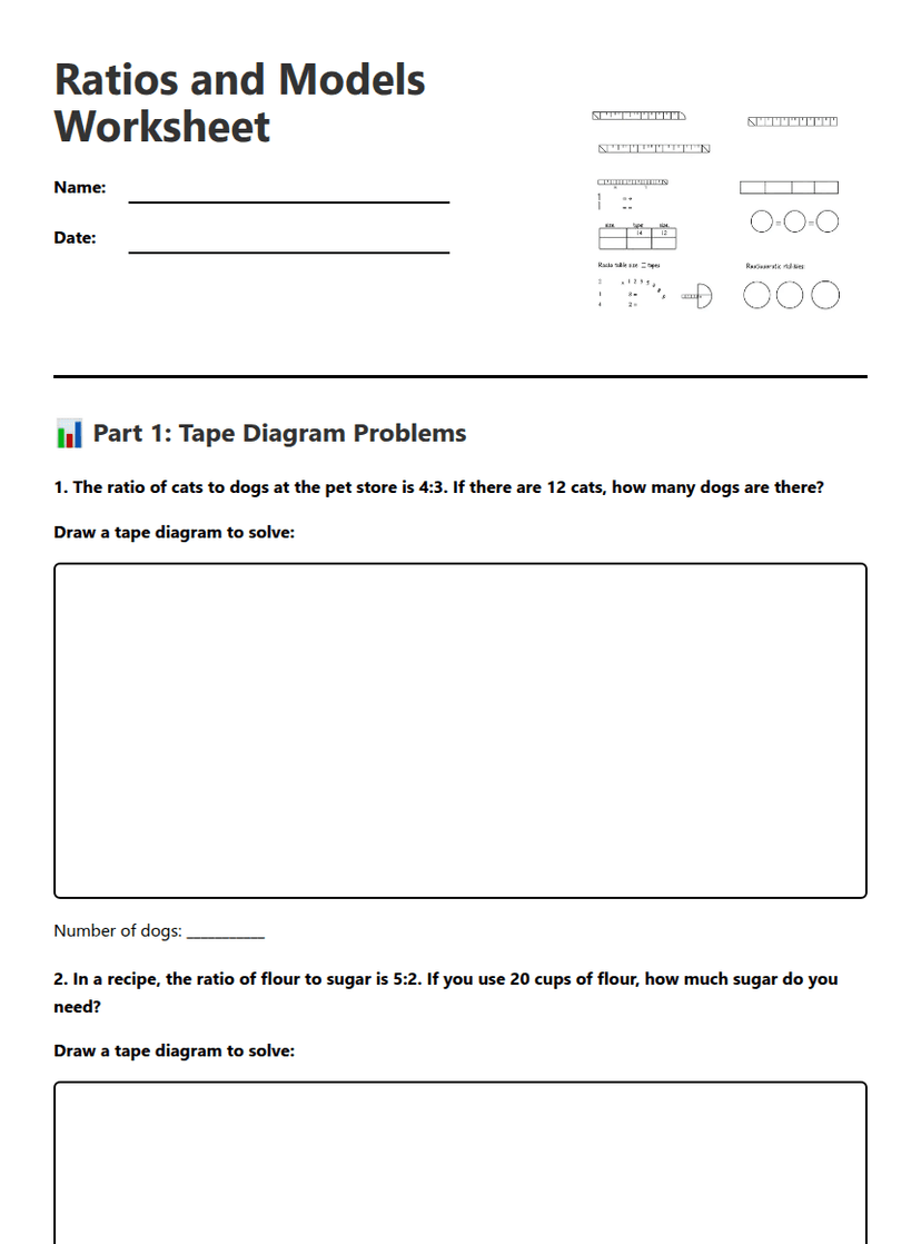 Ratios and Models Worksheet