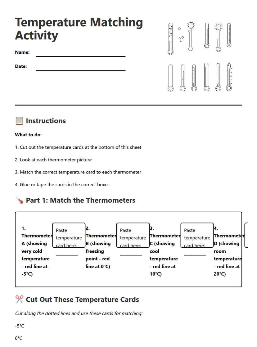 Temperature Matching Activity