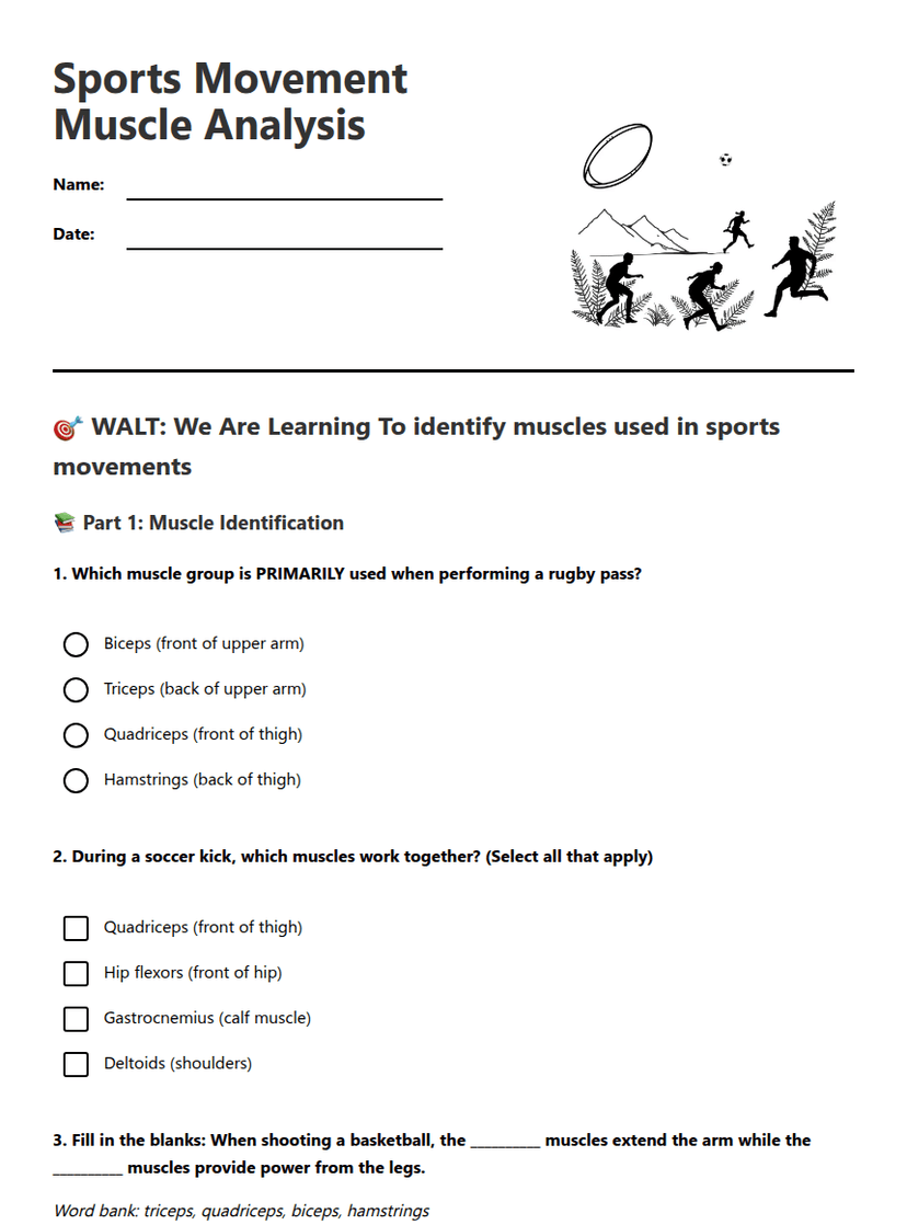 Sports Movement Muscle Analysis