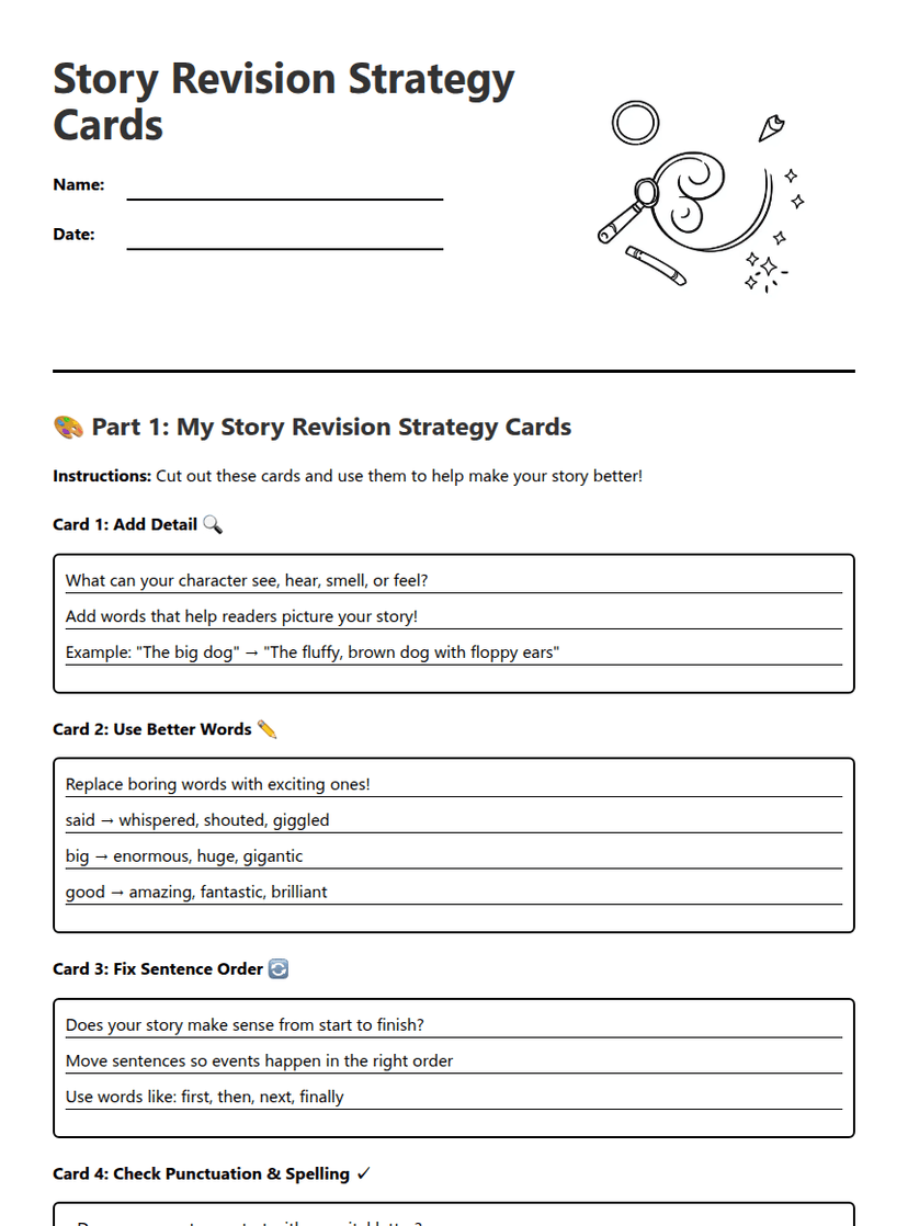 Story Revision Strategy Cards