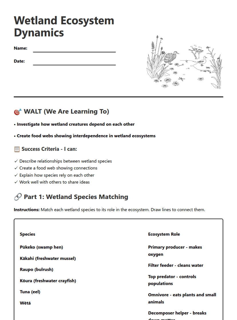 Wetland Ecosystem Dynamics