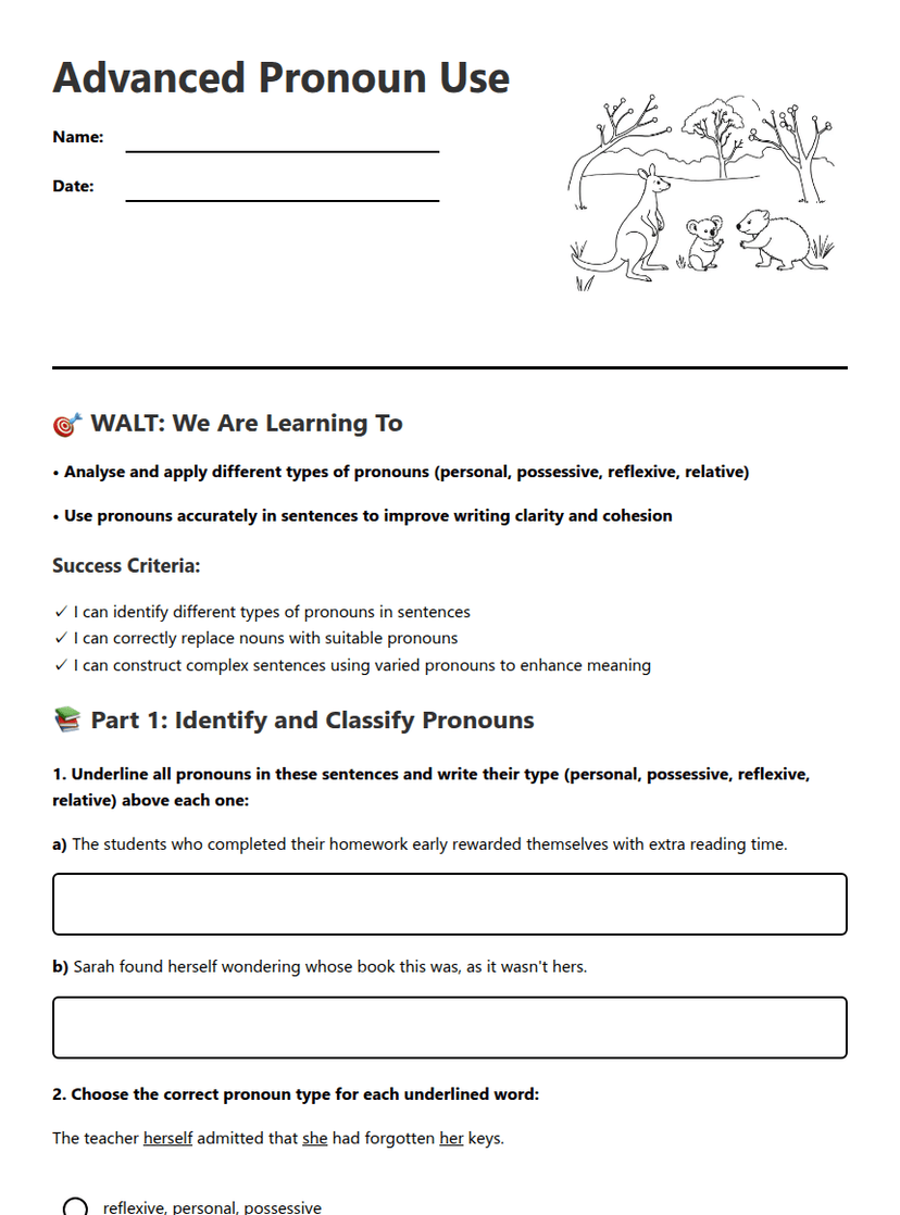 Advanced Pronoun Use