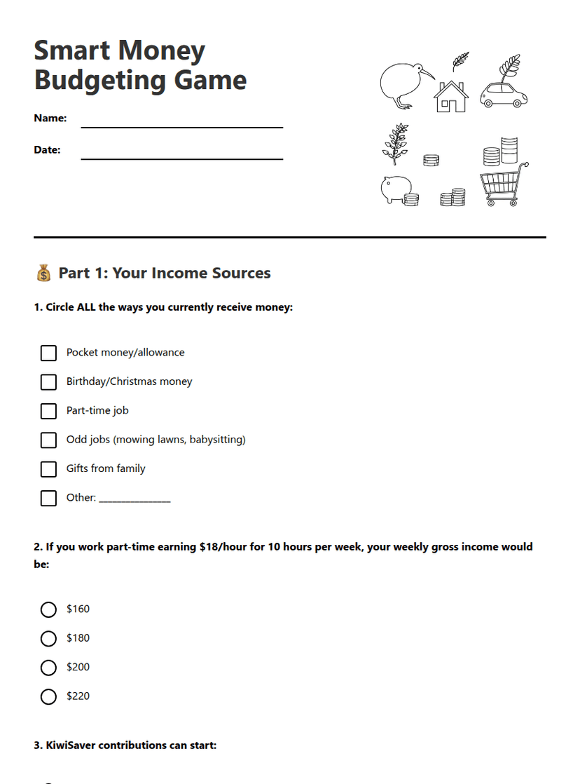 Smart Money Budgeting Game