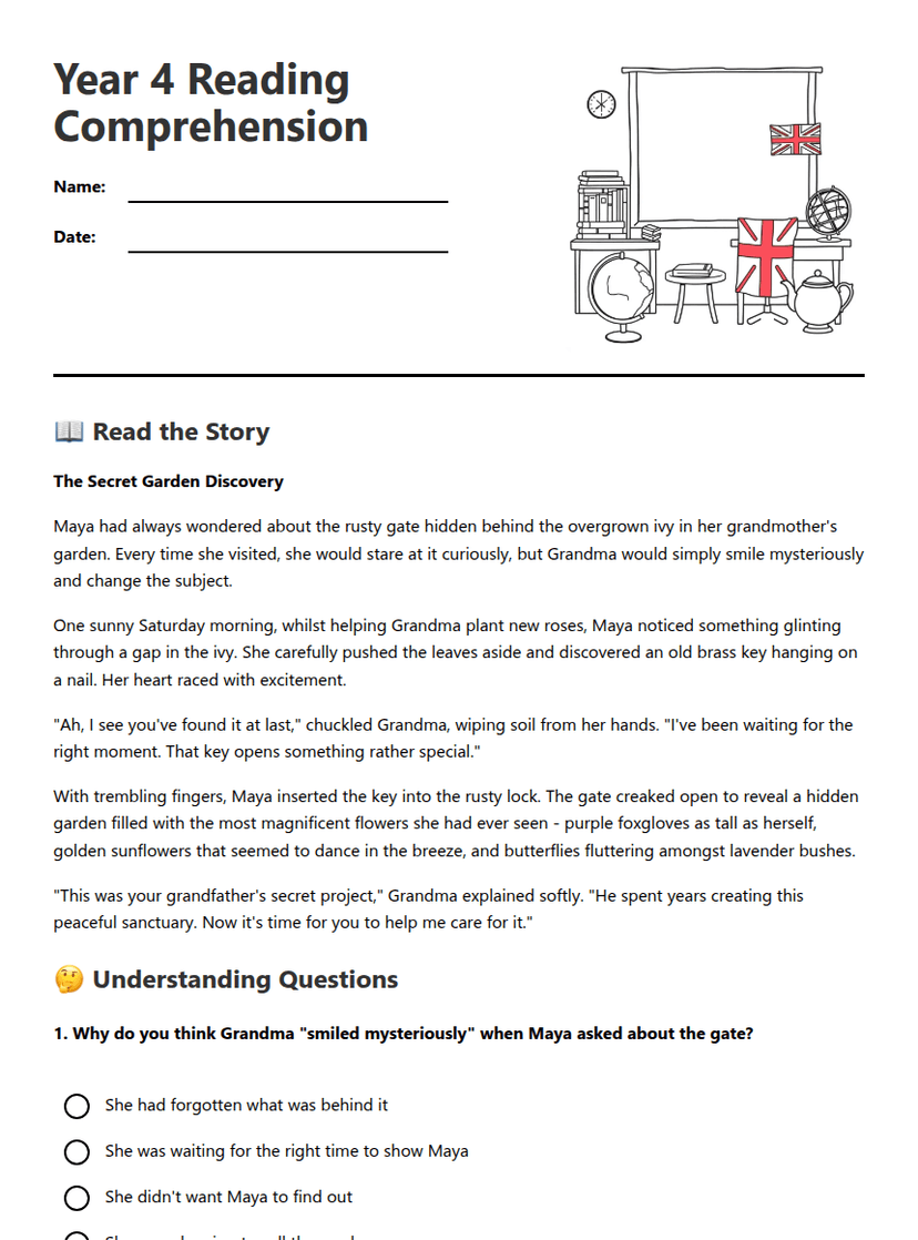 Year 4 Reading Comprehension