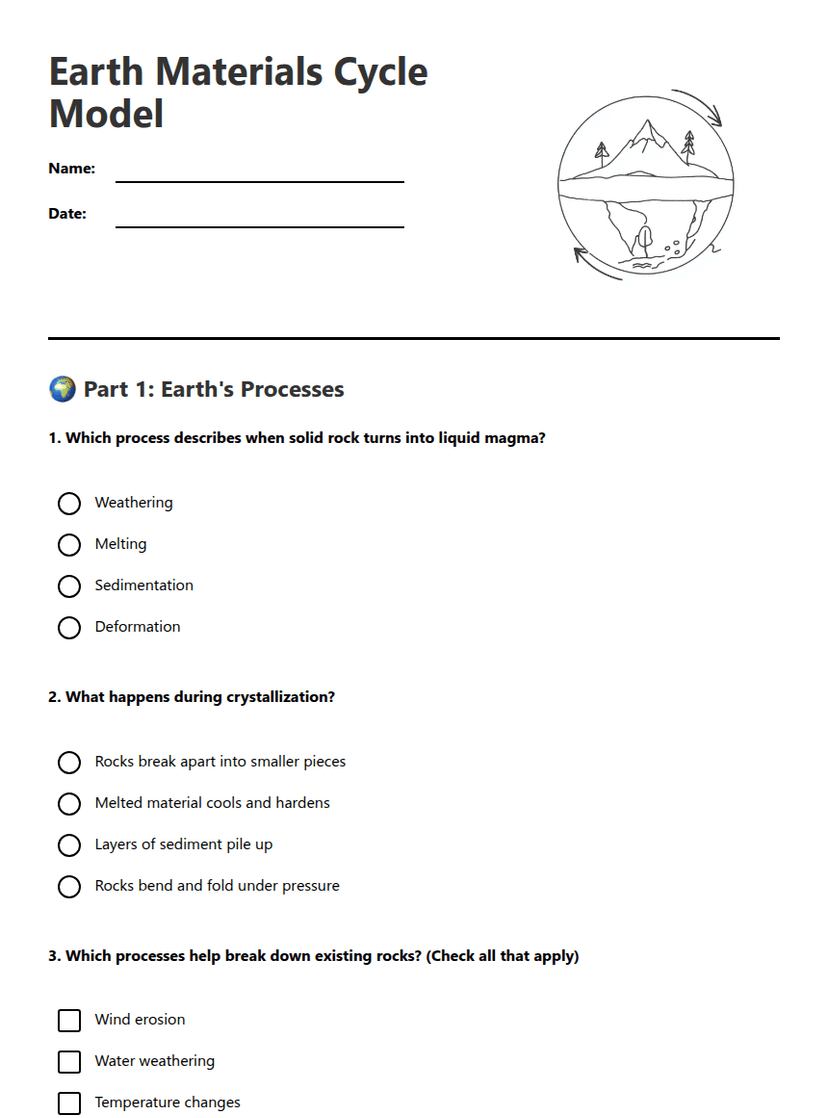 Earth Materials Cycle Model