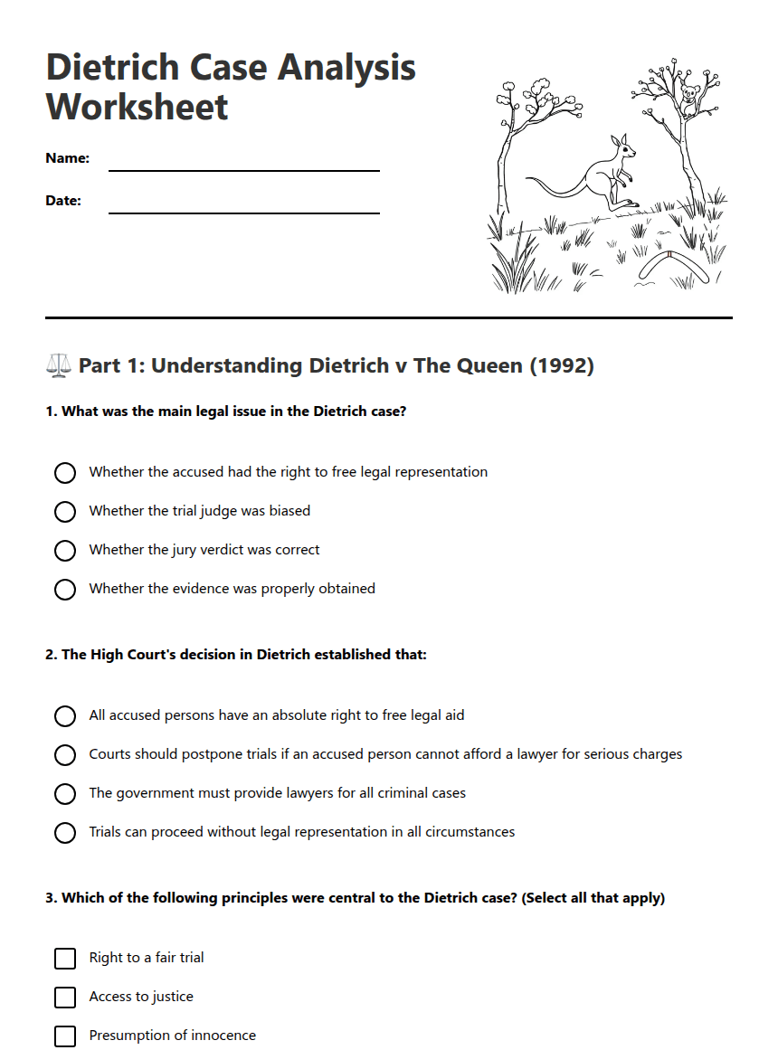 Dietrich Case Analysis Worksheet worksheet preview
