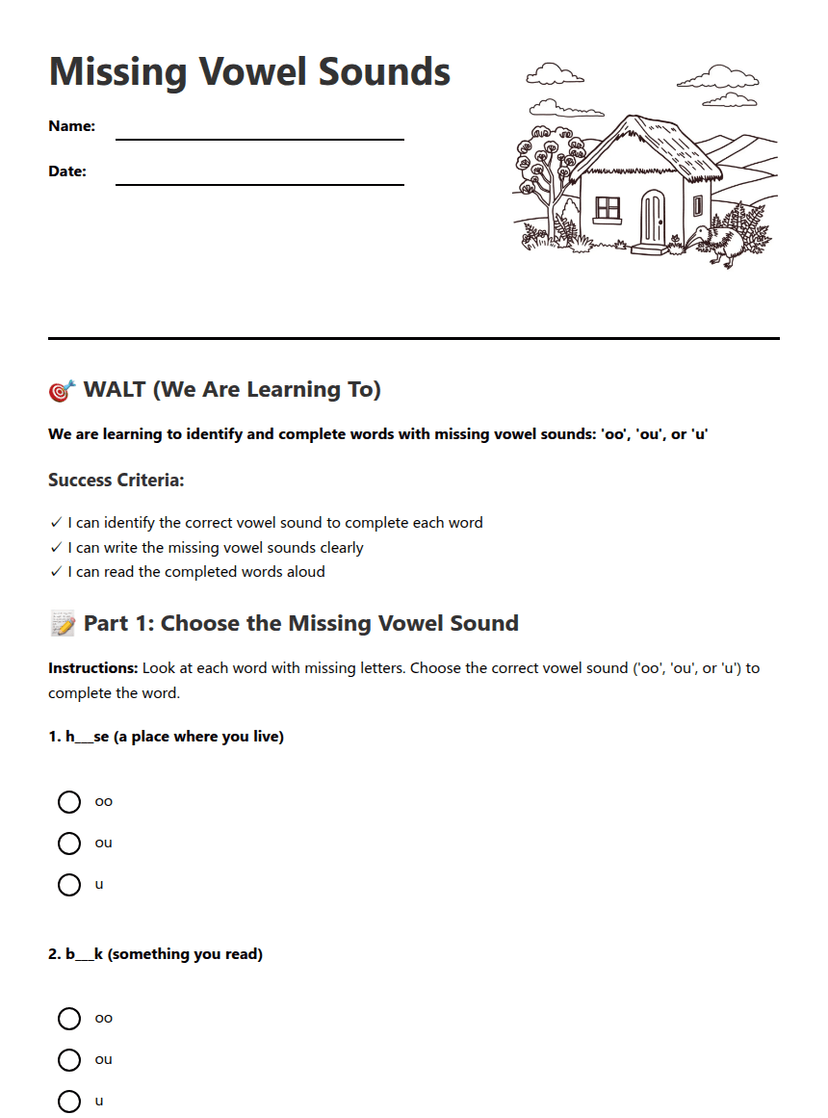 Missing Vowel Sounds