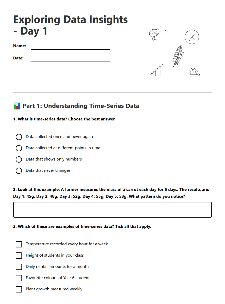 Exploring Data Insights worksheet preview