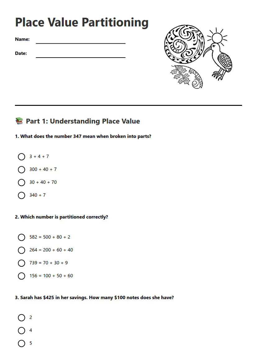 Place Value Partitioning