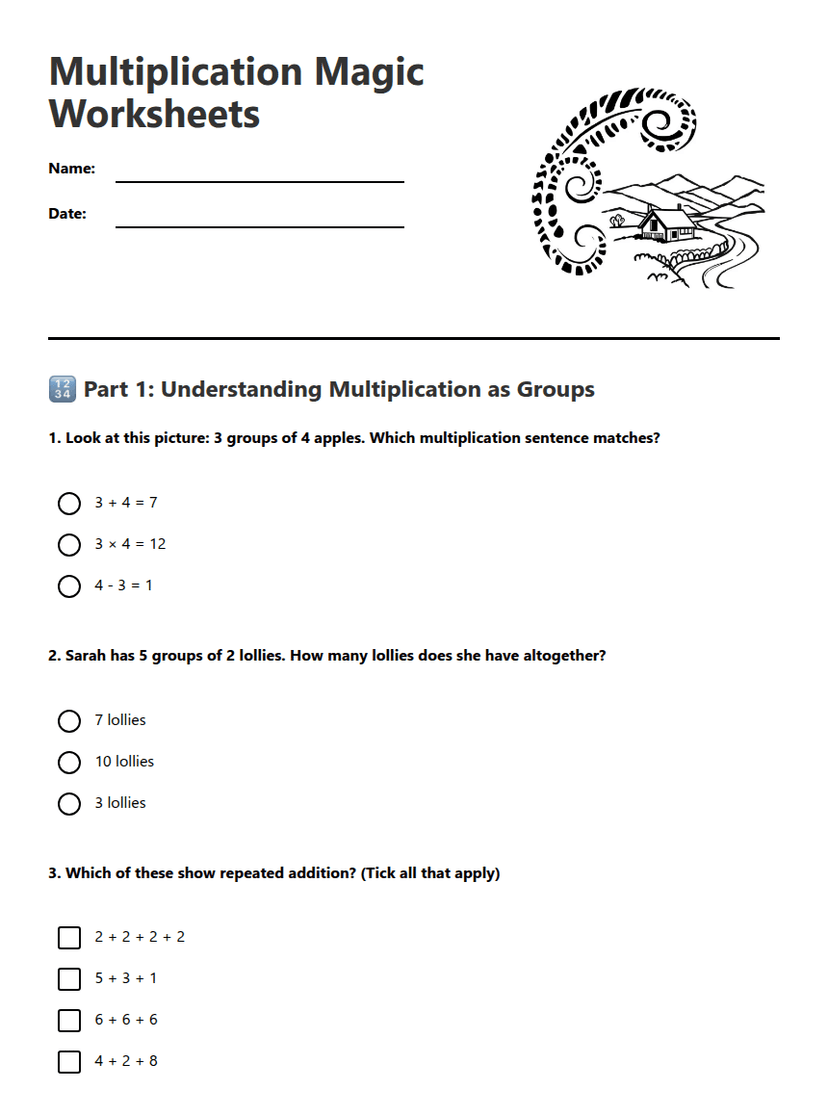 Multiplication Magic Worksheets