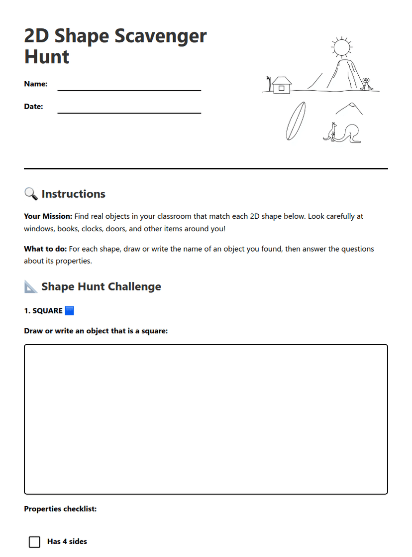2D Shape Scavenger Hunt