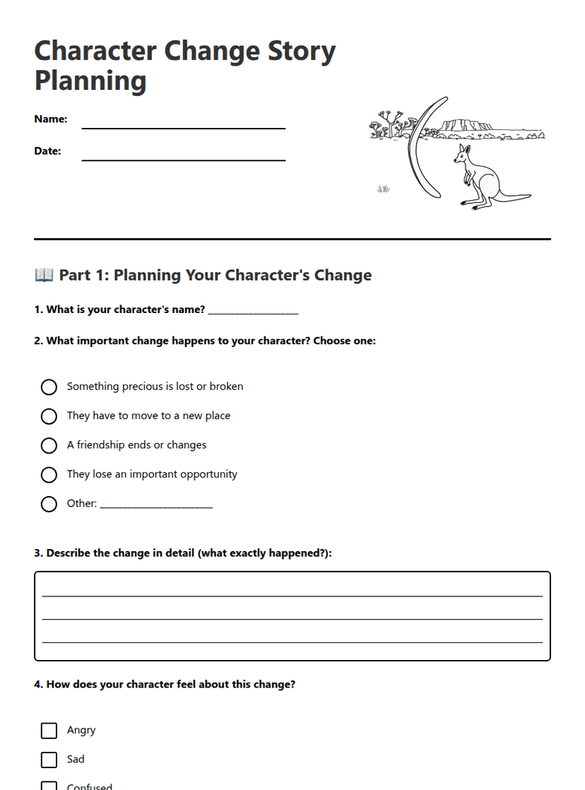 Character Change Story Planning