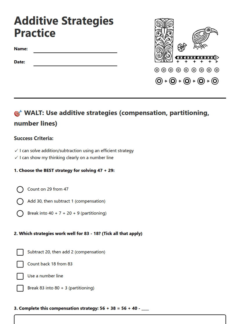 Additive Strategies Practice