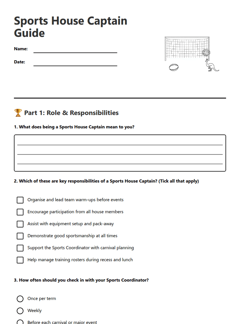 Sports House Captain Guide