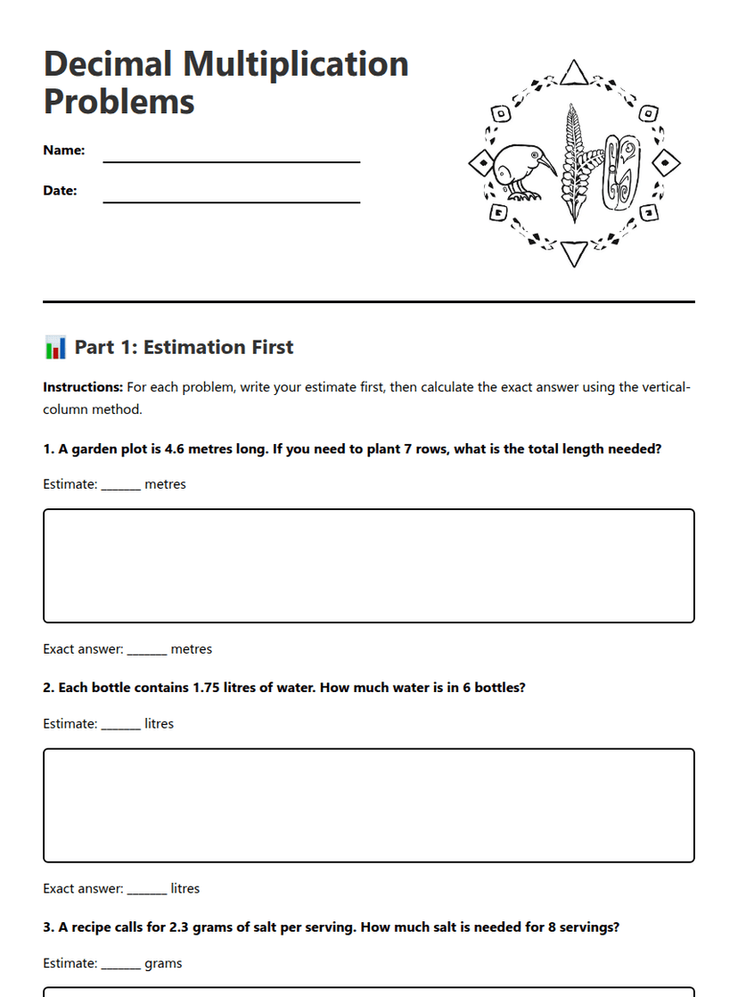 Decimal Multiplication Problems