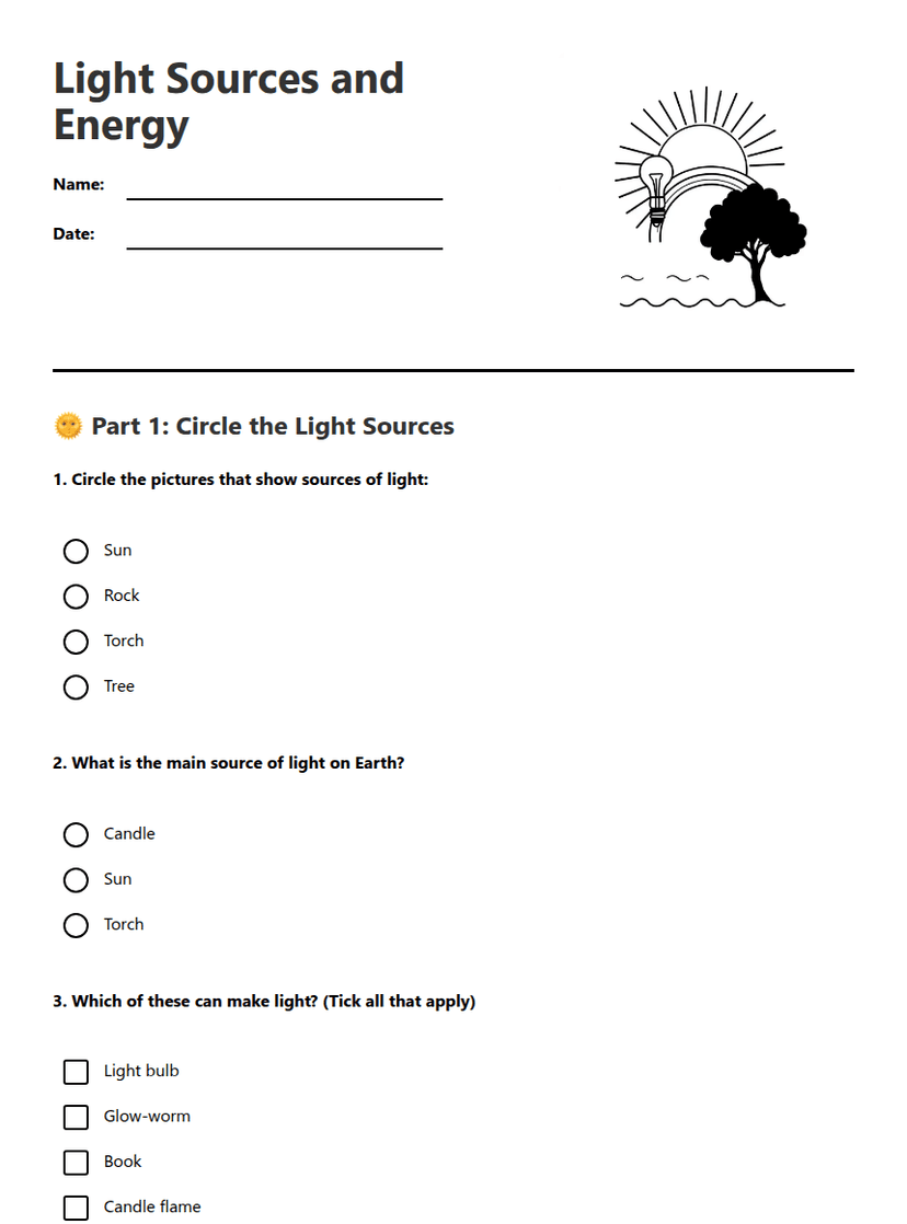 Light Sources and Energy