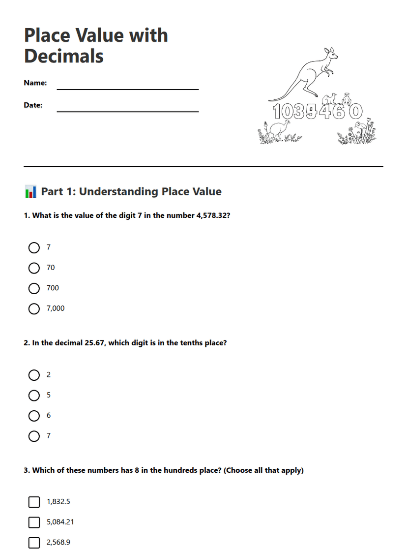 Place Value with Decimals