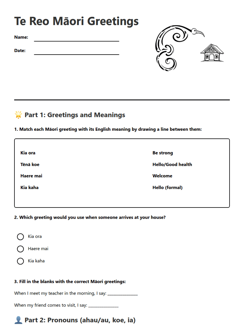 Te Reo Māori Greetings
