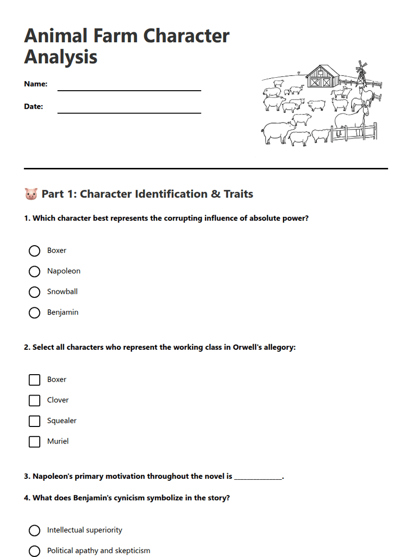 Animal Farm Character Analysis