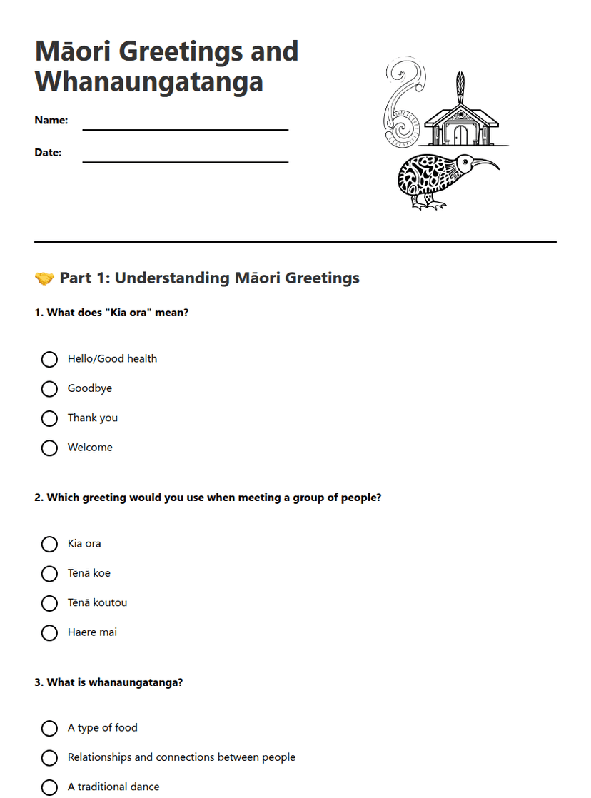 Māori Greetings and Whanaungatanga
