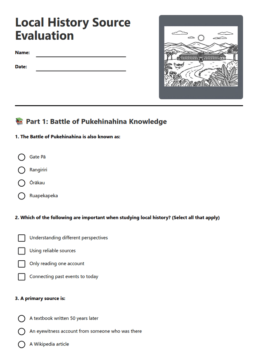 Local History Source Evaluation