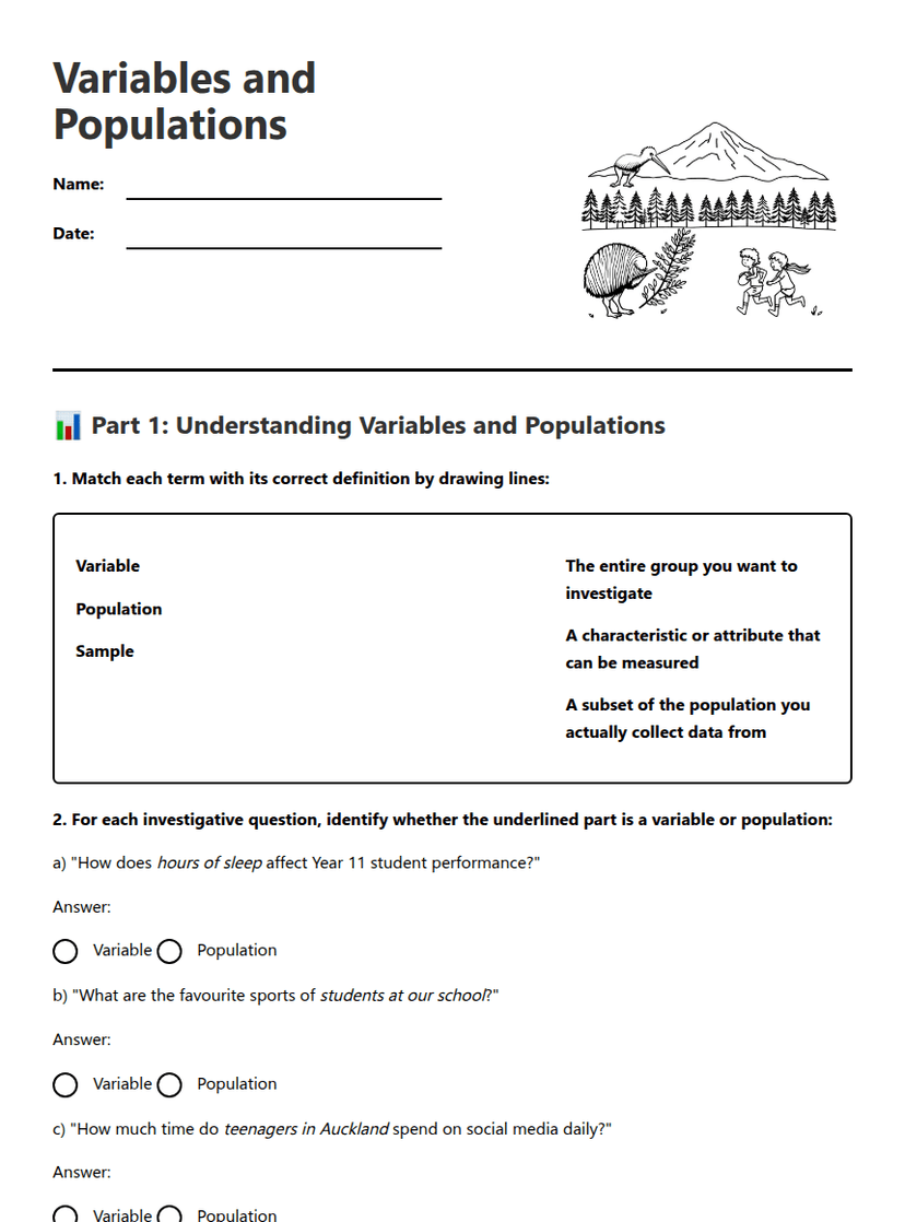 Variables and Populations