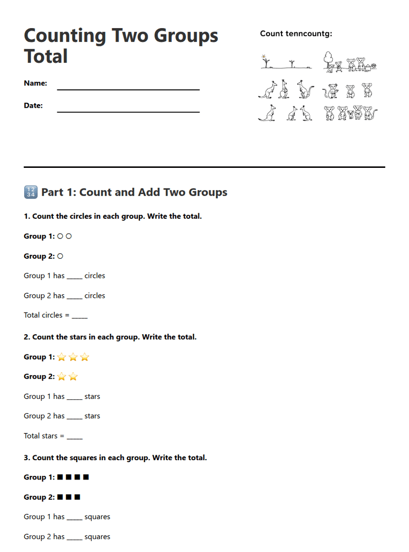 Counting Two Groups Total