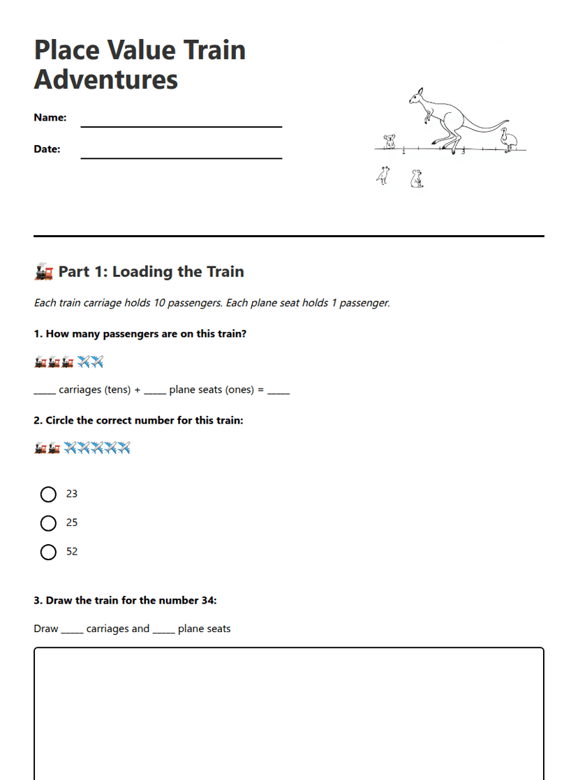 Place Value Train Adventures