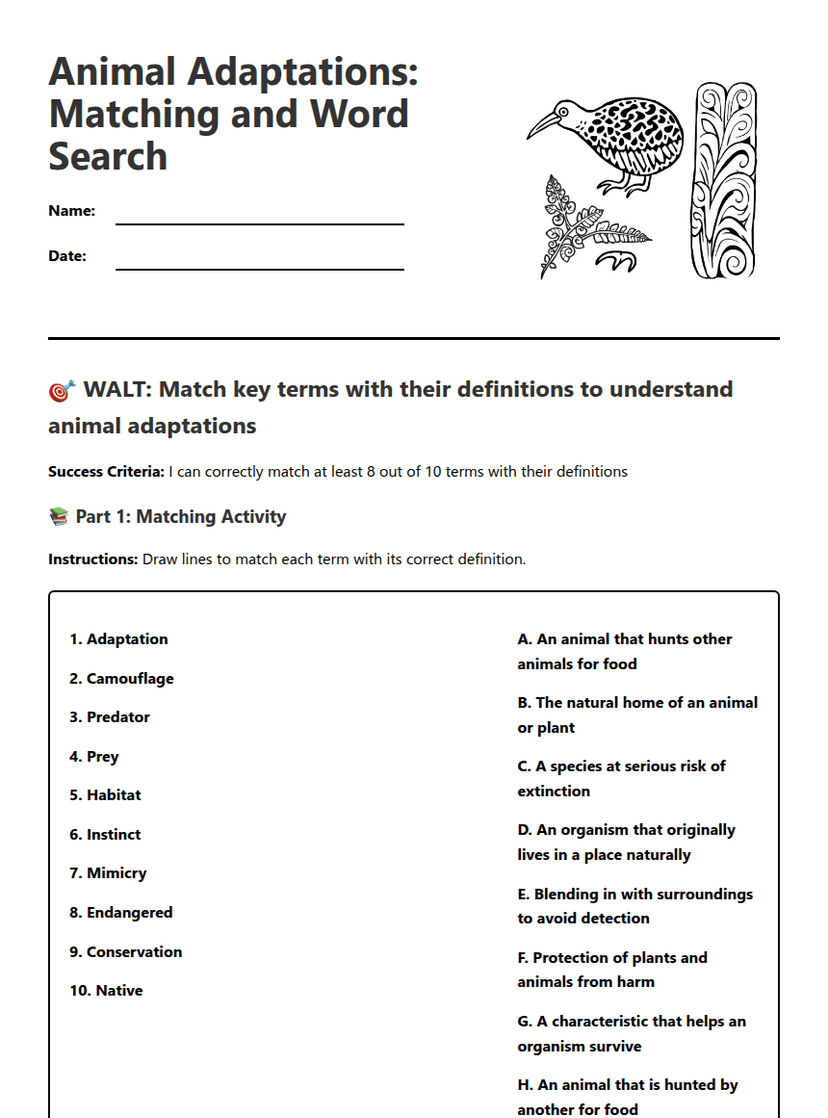 Matching and Word Search