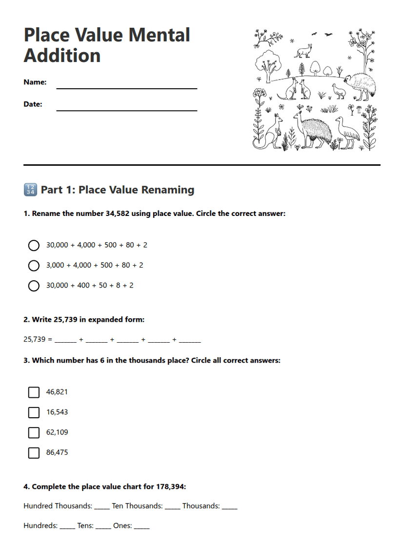 Place Value Mental Addition