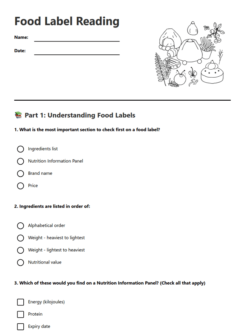 Food Label Reading