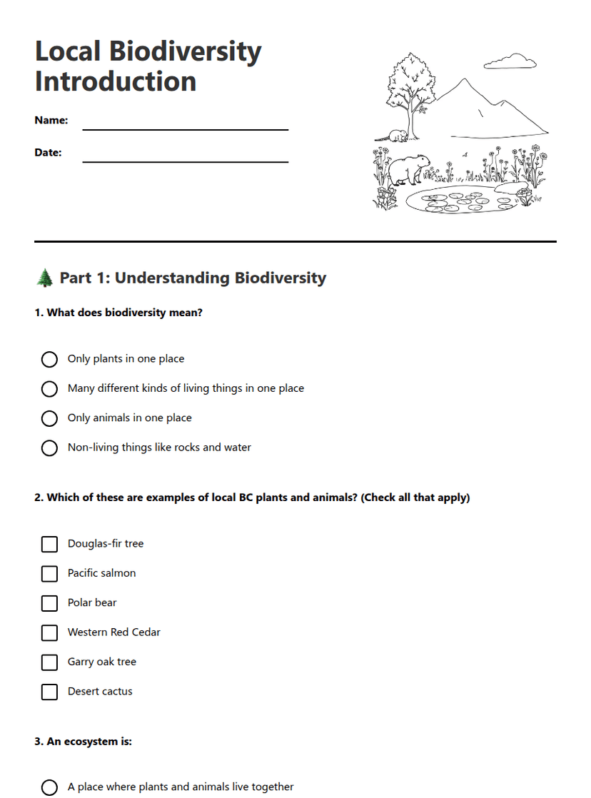 Local Biodiversity Introduction