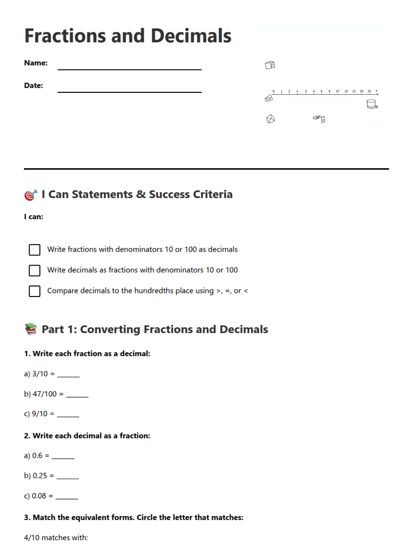 Fractions and Decimals