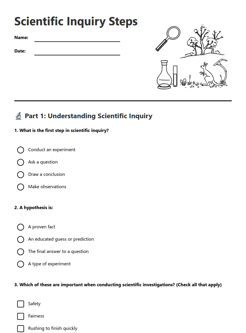Scientific Inquiry Steps