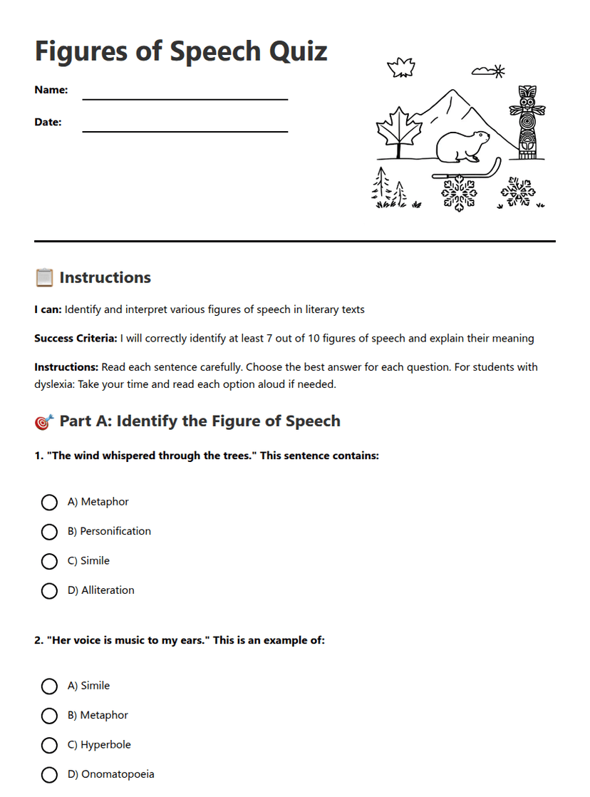 Figures of Speech Quiz