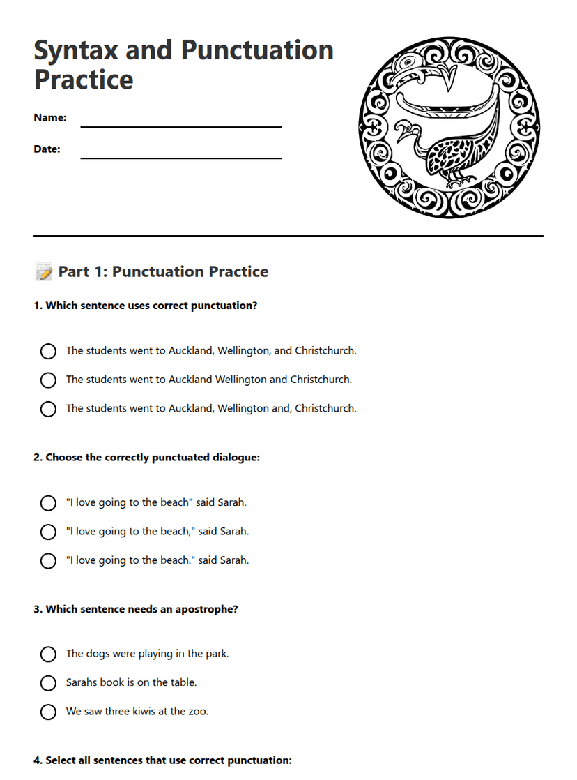 Syntax and Punctuation Practice